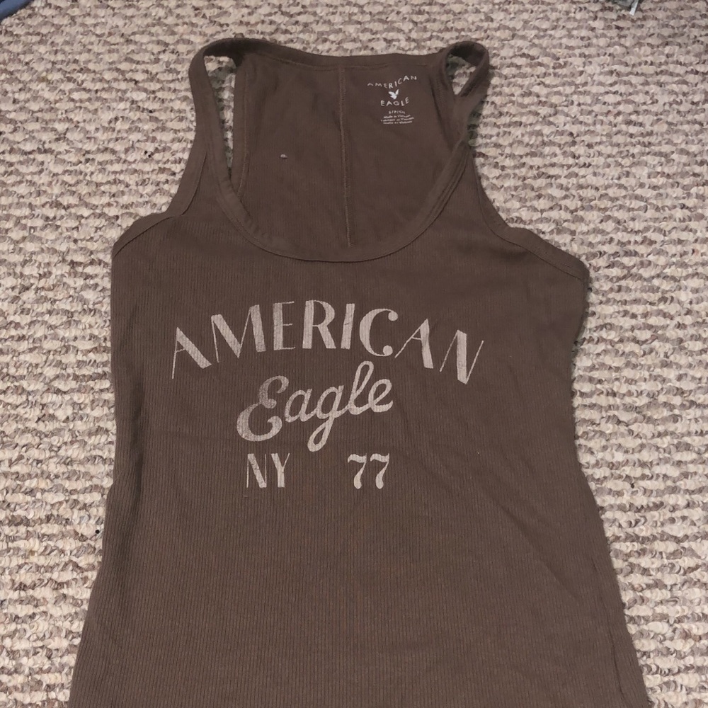American Eagle Outfitters Distressed Graphic Tank Top